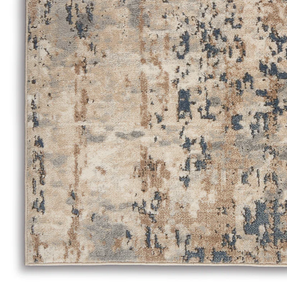 Addie Beige / Grey Polyester / Polypropylene Machine Woven Rug