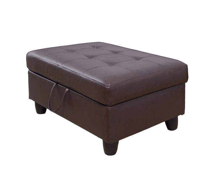 Footrest with faux leather storage