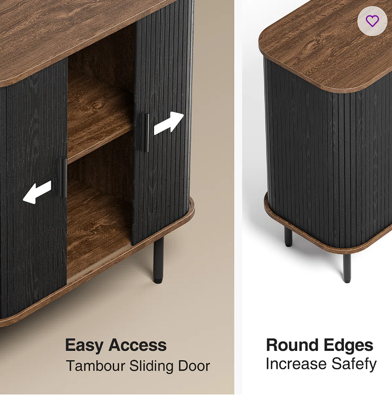 31" wide sideboard with storage