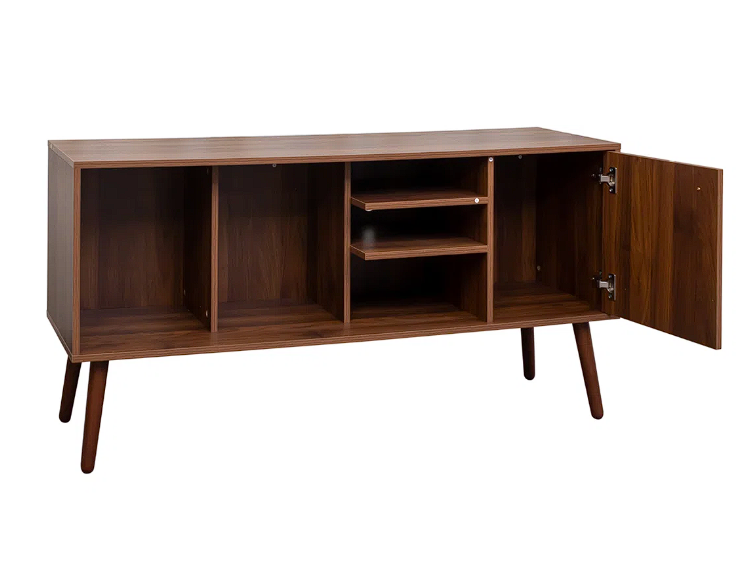 TV stand for use in living room furniture with 1 storage cabinet and 3 shelves