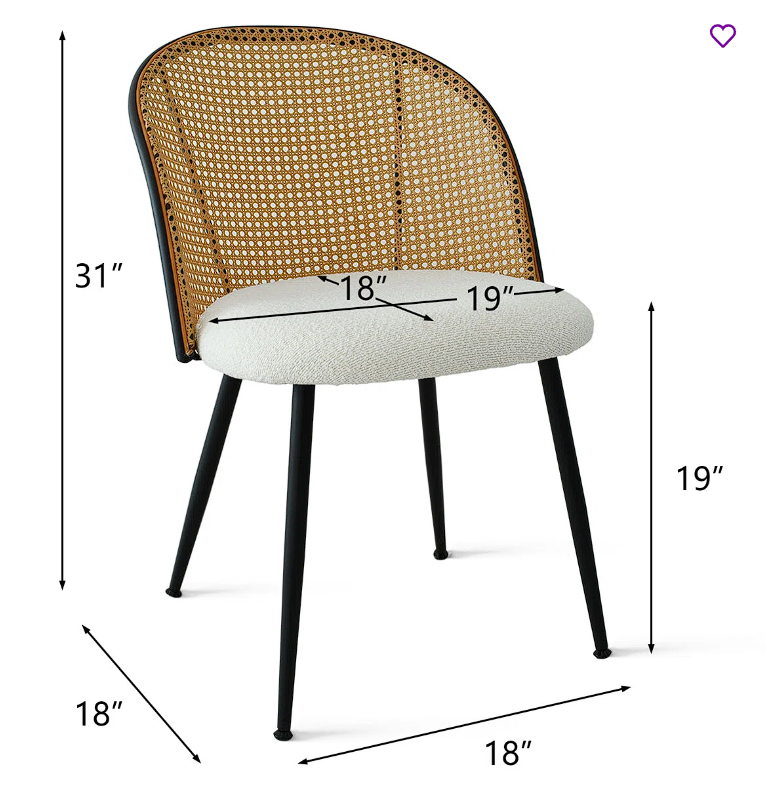 Atwater Upholstered Rattan Accent Chair (Set of 4)