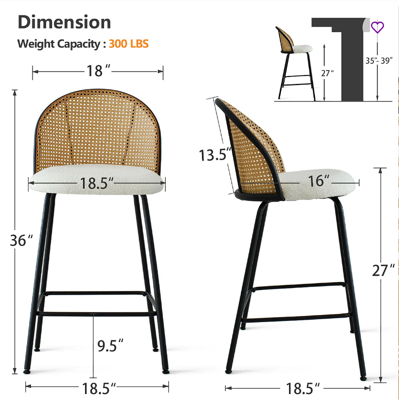 Attalla 27" Solid Back Stool (Set of 2)