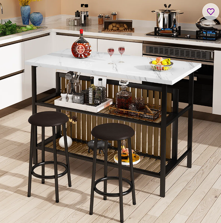 Inas 47.24" Steel Kitchen Island Kit
