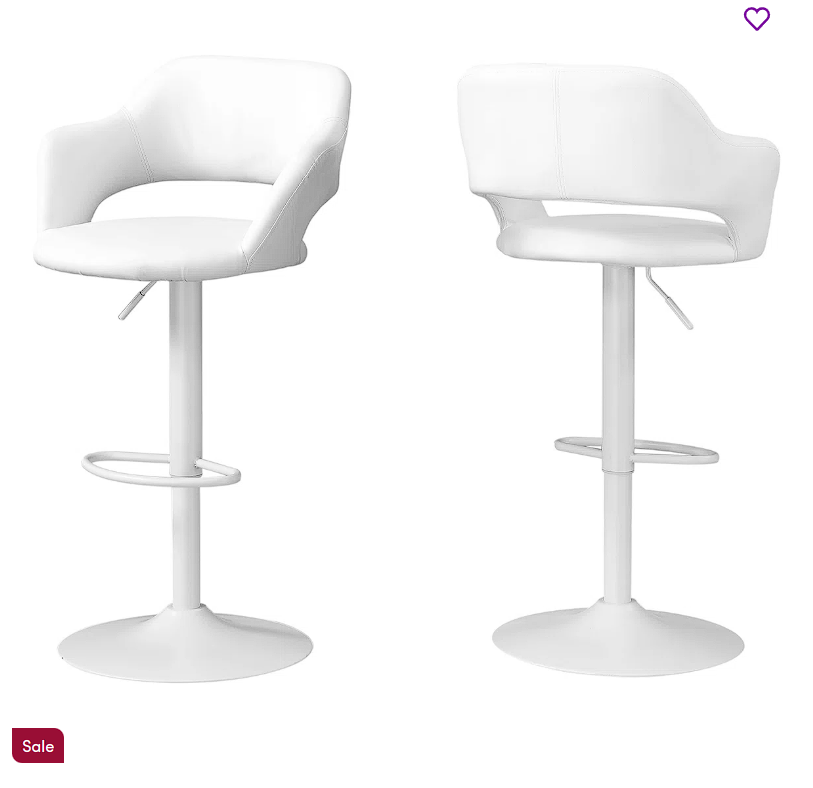 Kettner Bar Stool, Swivel, Bar Height, Adjustable, Metal, Faux Leather, Chrome, Contemporary