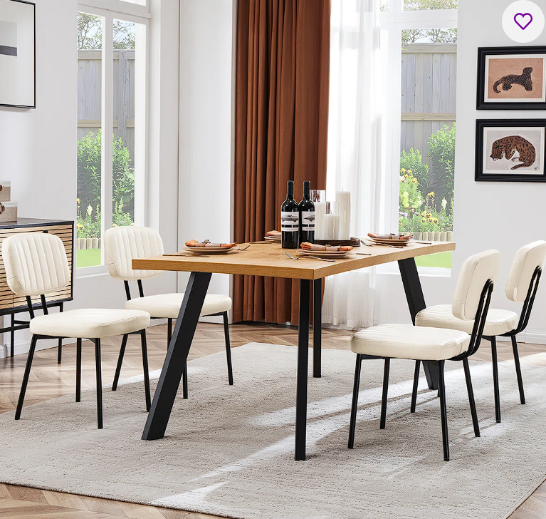 Modern Faux Leather Upholstered Dining Accent Chair - Stylish and Comfortable for Kitchen and Dining Room (Set of 2)