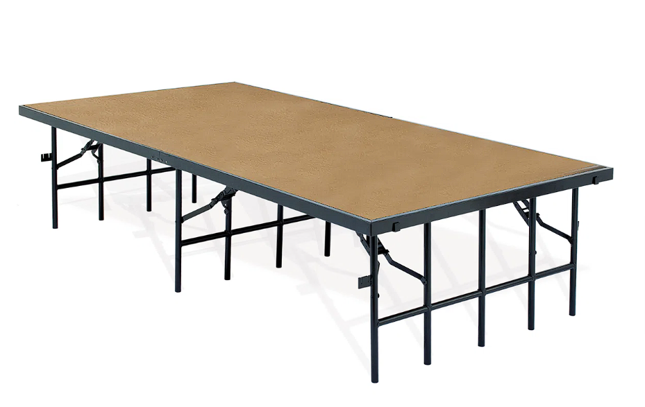 Single-panel and seated hardboard portable floor assembly