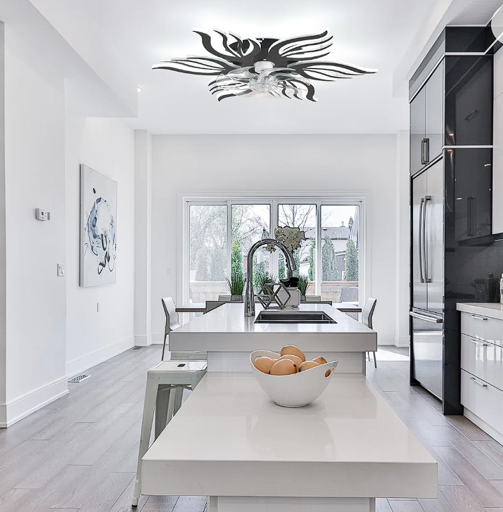 28.34" 7-Blade Reversible Dimmable LED Ceiling Fan with Light and Remote Control