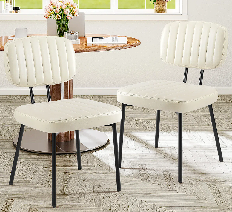 Upholstered Faux Leather Dining Chair (Set of 2)