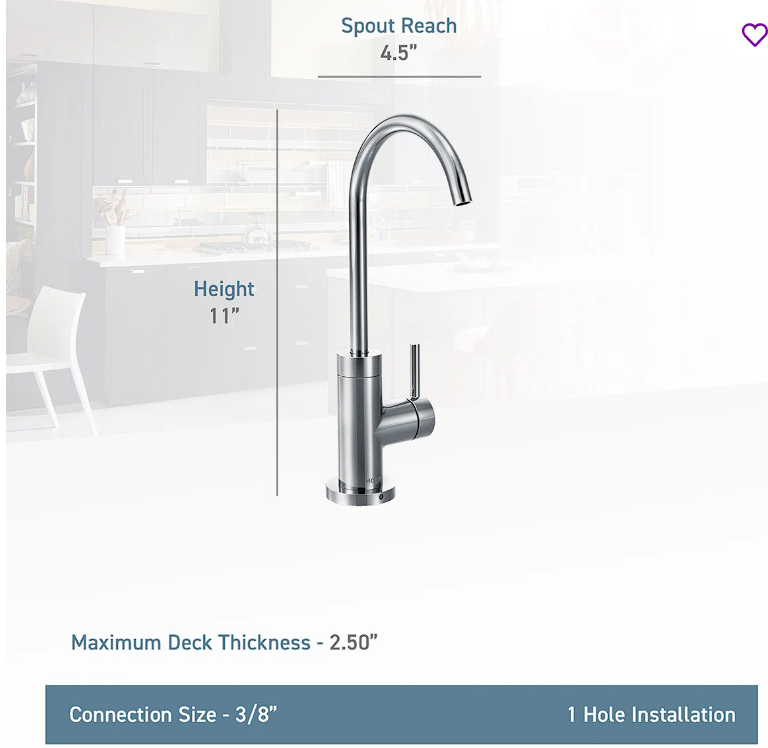 Moen SIP Modern Cold Water Kitchen Tap with Optional Filtration System S5530