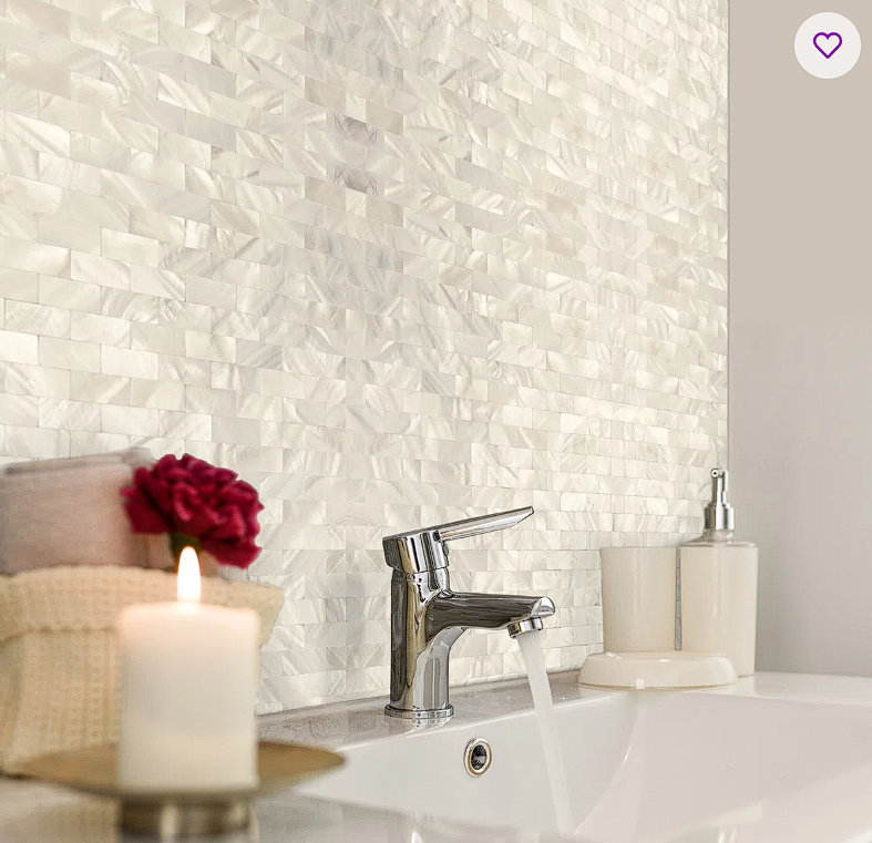 11.5 in x 11.8 in Seashell Subway Tile