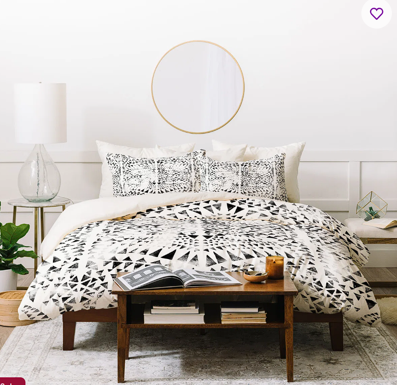 Black and white rustic microfiber duvet cover set