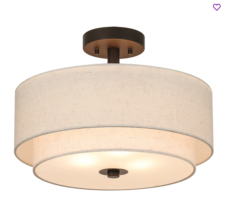 Nichoel semi-recessed fabric ceiling light