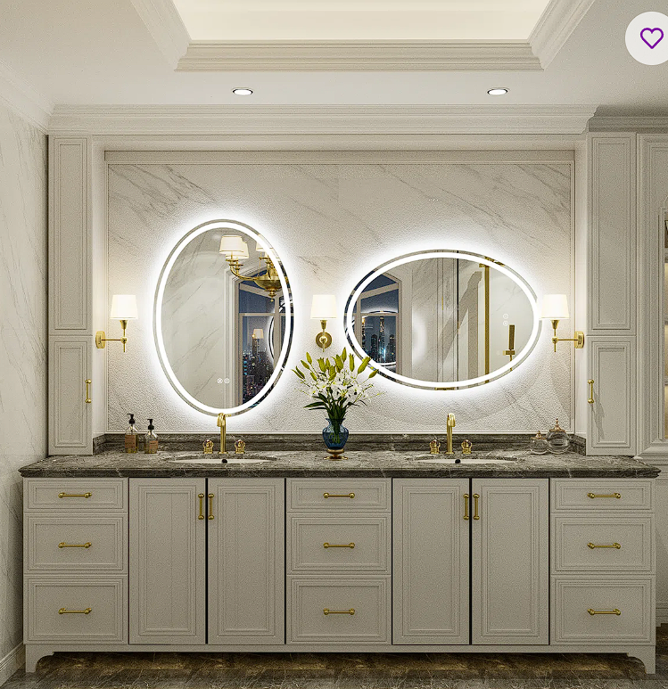 Aevar UL Certified Front & Back Lighted Anti-Fog Tempered Glass Oval Bathroom/Vanity Mirror with 3-Year Warranty