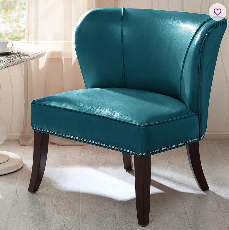 Alfredia Faux Leather Armless Accent Chair