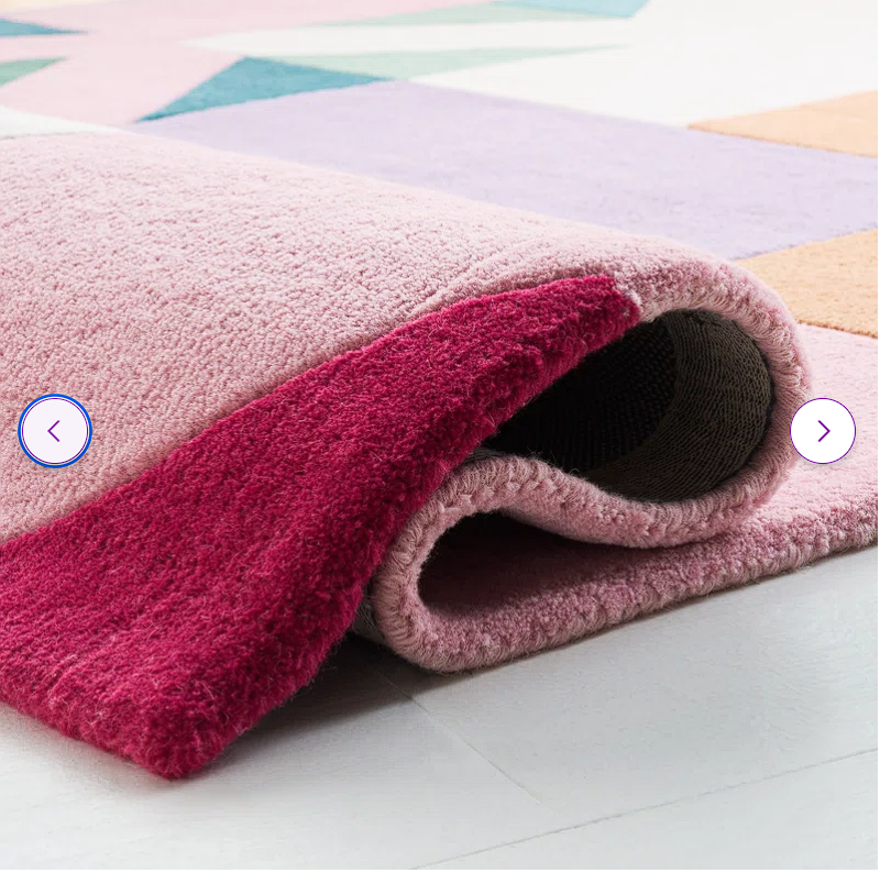 Pink/orange/beige hand-tufted wool rug Harsirat