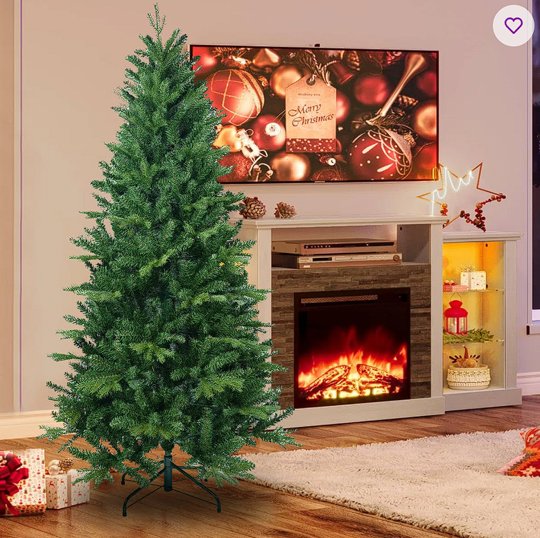 5 ft Artificial Christmas Tree with 756 PE + PVC Tips - Stable Metal Stand