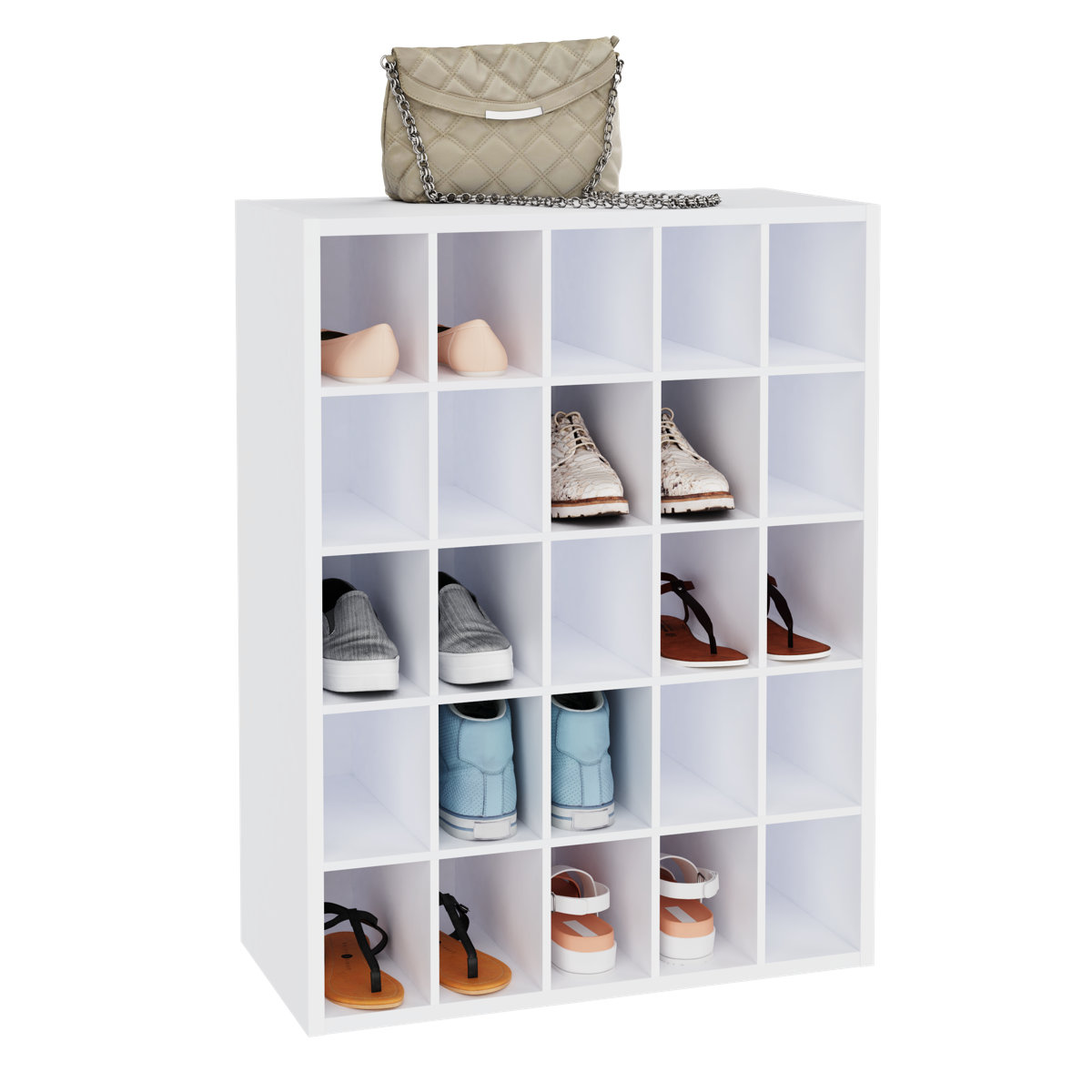 Stackable shoe rack for 12 pairs
