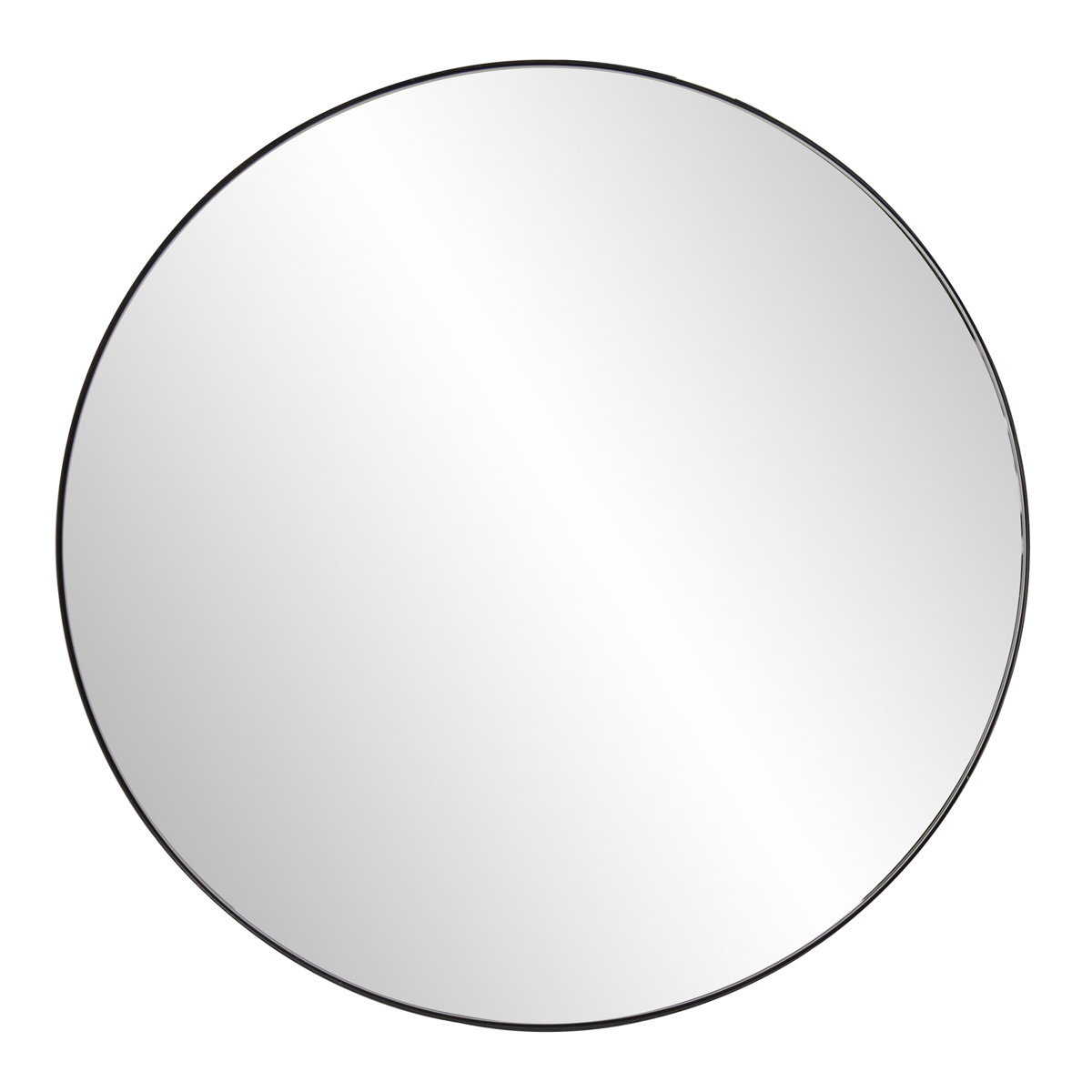 Van Buren round brushed black mirror