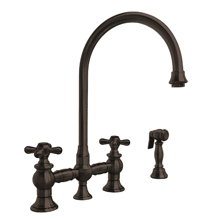 Whitehaus Vintage III Plus Side Spray Kitchen Faucet WHKBTLV3-9101-NT-ORB