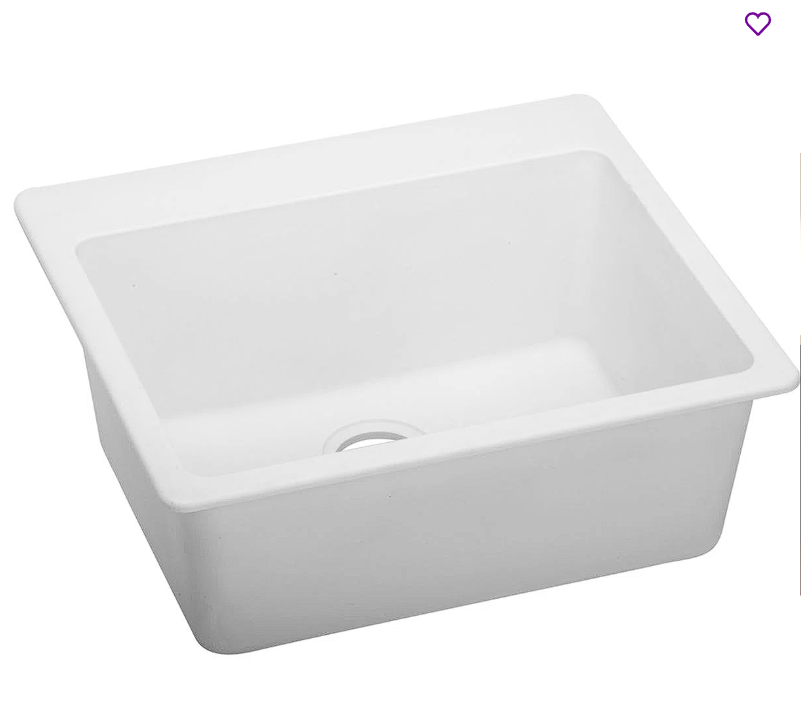 Classic Quartz 25-inch x 22-inch x 9-1/2-inch Countertop Kitchen Sink ELG2522WH0