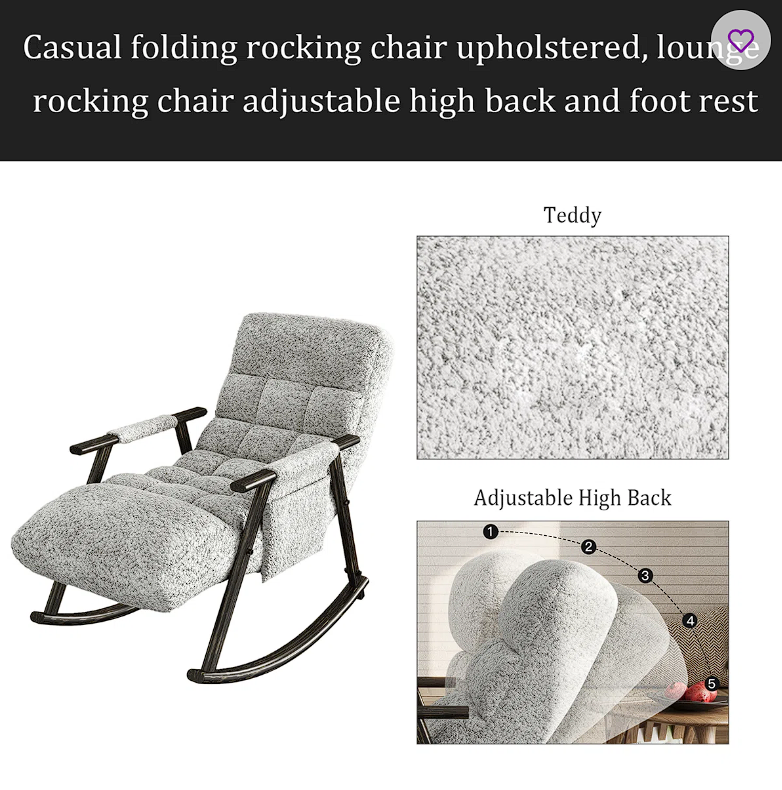Casual folding rocking chair