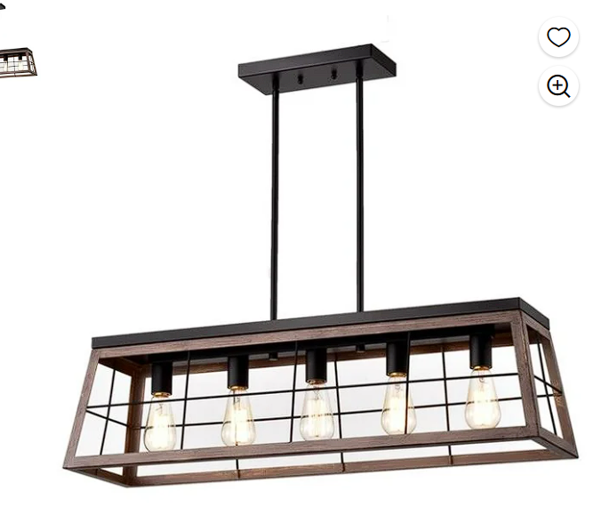 Industrial 5 Light Island Pendant Ceiling Fixture