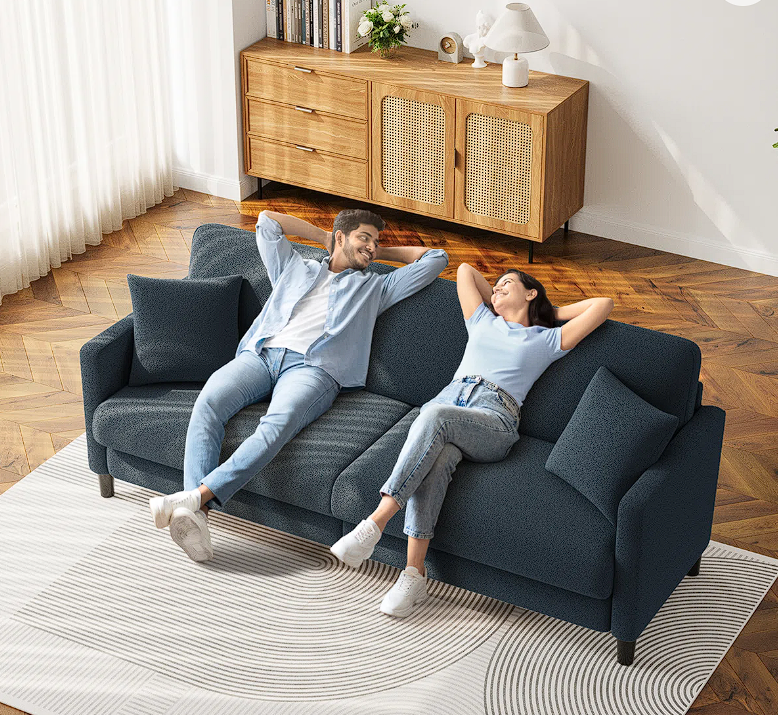 Febo 83" Square Arm Sofa with Pocket Coil Cushion