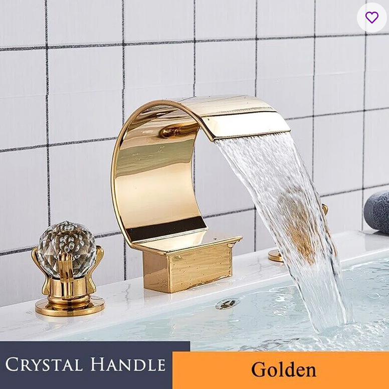 Crystal Oversized 3-Hole Two-Handle Bathroom Faucet 63-JSJXCS