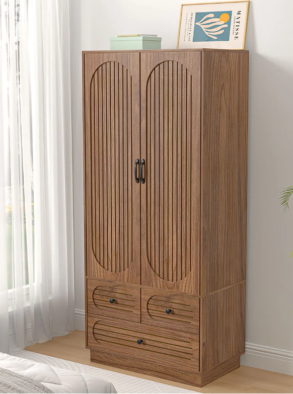wardrobe with 3 drawers and 2 fluted doors