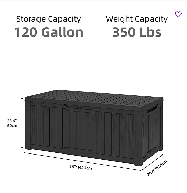 Quartey 120-Gallon Resin Decking Chest with Soft-Close Mechanism