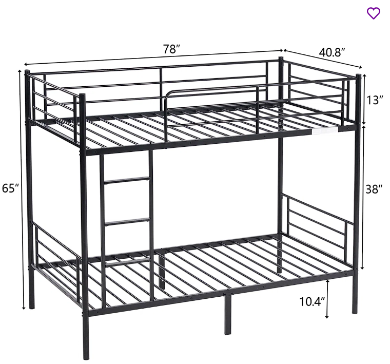 Single bunk bed above a single bed Alisiana Kids